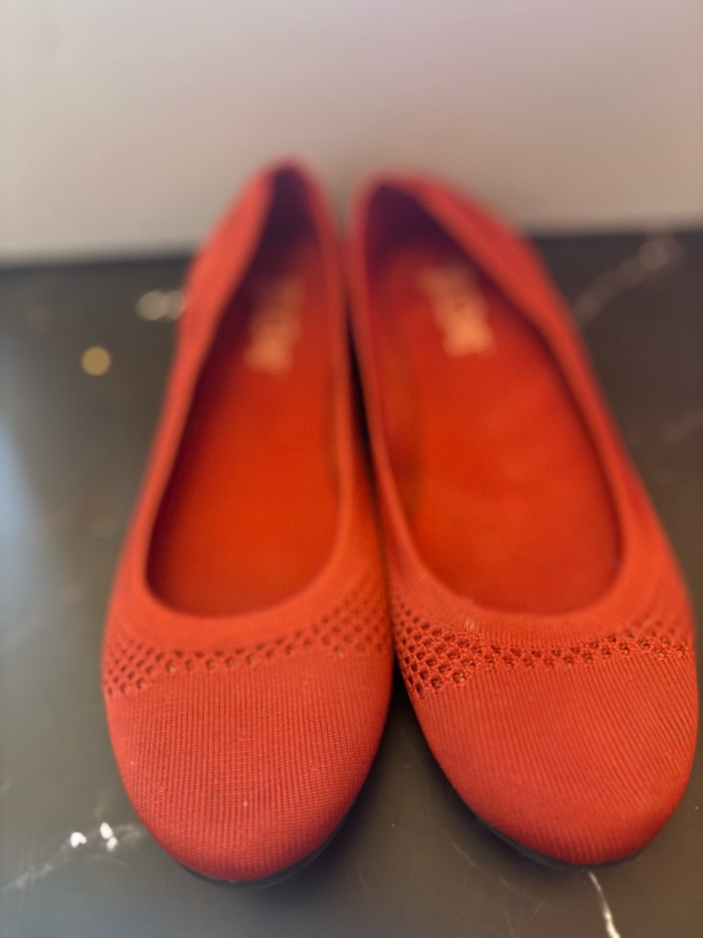 Women’s Red Knit Brash Ballet Flats